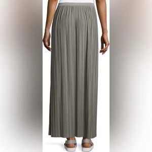 THEORY Drapey Tee Pleated Maxi Skirt New Grey Melange